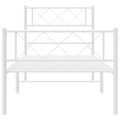 vidaXL Cadre de lit métal sans matelas avec pied de lit blanc 75x190cm