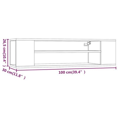 vidaXL Armoire TV suspendue Sonoma gris 100x30x26,5 cm Bois Ingénierie