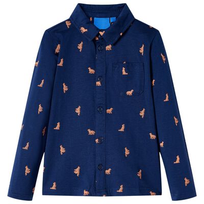 Chemise pour enfants bleu marine 128