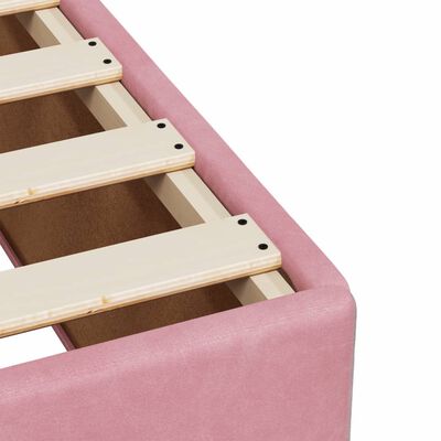 vidaXL Sommier à lattes de lit avec matelas Rose 200x200 cm Velours