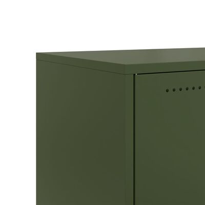 vidaXL Meuble TV vert olive 68x39x43,5 cm acier