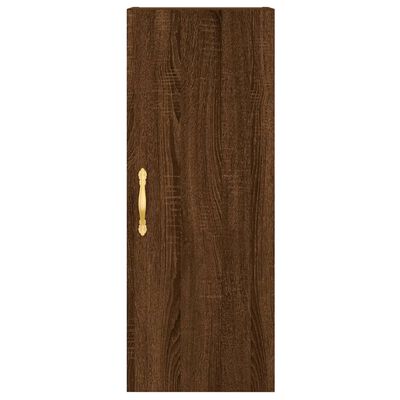 vidaXL Buffet haut Chêne marron 34,5x34x180 cm Bois d'ingénierie