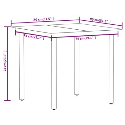 vidaXL Ensemble à manger de jardin 5 pcs Chêne