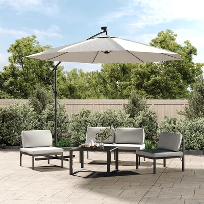 vidaXL Tissu de remplacement pour parasol déporté blanc sable 300 cm