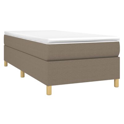 vidaXL Sommier à lattes de lit avec matelas Taupe 100x200 cm Tissu