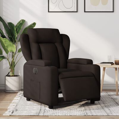 vidaXL Fauteuil inclinable électrique Marron foncé Tissu