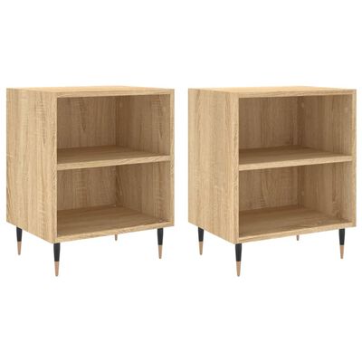 vidaXL Tables de chevet 2pcs chêne sonoma 40x30x50cm bois d'ingénierie