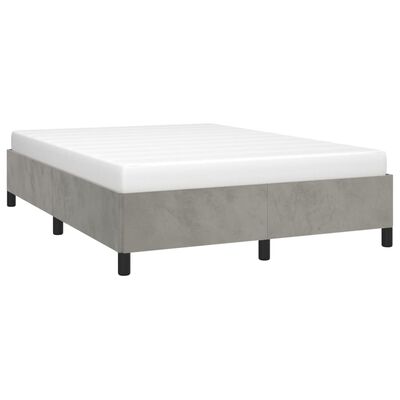 vidaXL Cadre de lit sans matelas gris clair 140x190 cm velours