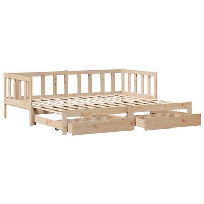 vidaXL Lit de jour et lit gigogne et tiroirs 90x190 cm bois pin massif