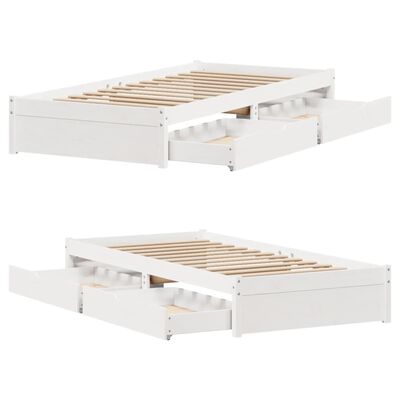 vidaXL Cadre de lit sans matelas blanc 90x200 cm bois de pin massif