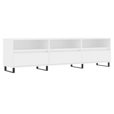 vidaXL Meuble TV blanc 150x30x44,5 cm bois d'ingénierie