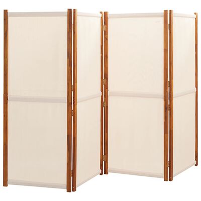 vidaXL Cloison de séparation 4 panneaux Blanc crème 280x180 cm