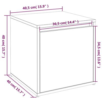 VidaXL Tiroir boîte Gris béton 40,5x40x40 cm Bois d'ingénierie