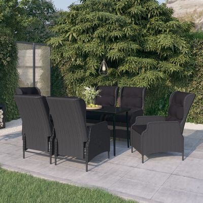 vidaXL Ensemble à manger de jardin 7 pcs Gris foncé