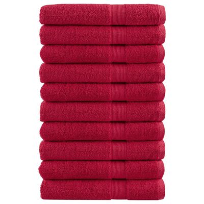 vidaXL Serviettes de sauna de qualité supérieure SOLUND 10 pcs rouge