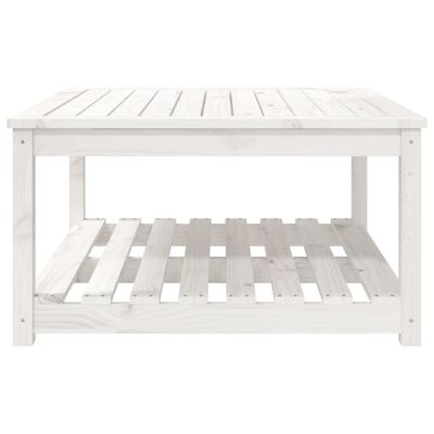 vidaXL Table de jardin blanc 82,5x82,5x45 cm bois massif de pin