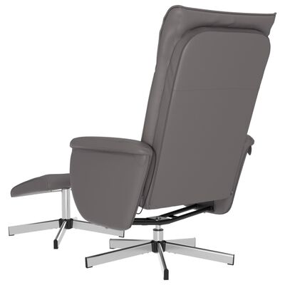 vidaXL Fauteuil inclinable de massage avec repose-pied gris similicuir