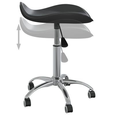 vidaXL Chaise pivotante à manger Noir Similicuir