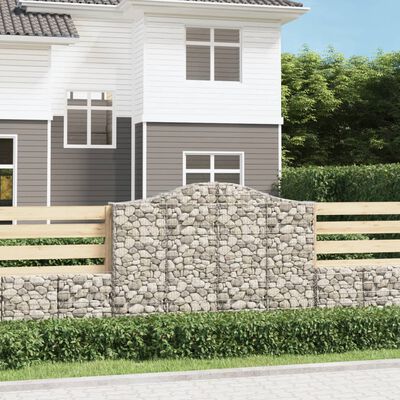 vidaXL Paniers à gabions arqués 25 pcs 200x30x140/160 cm Fer galvanisé