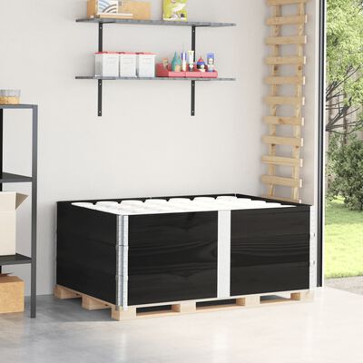 vidaXL Colliers de palette 3 pcs noir 150x100 cm bois de pin solide