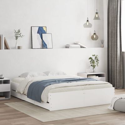 vidaXL Cadre de lit avec tiroirs sans matelas blanc 140x190 cm