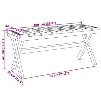 vidaXL Banc de jardin bleu foncé bois massif d'acacia et tissu