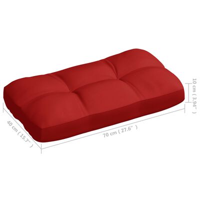 vidaXL Coussins de canapé palette lot de 7 Rouge