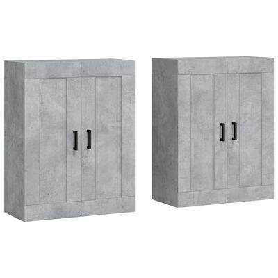 vidaXL Armoires murales 2 pcs gris béton bois d'ingénierie