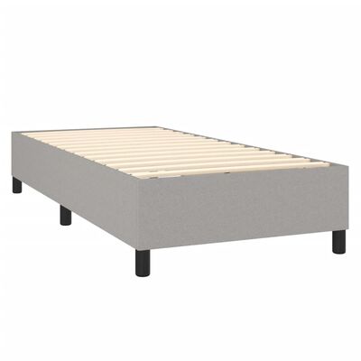 vidaXL Sommier à lattes de lit avec matelas Gris clair 90x200 cm Tissu