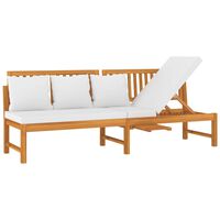 vidaxL Lit de jour avec coussin crème 200x60x75cm Bois d'acacia solide