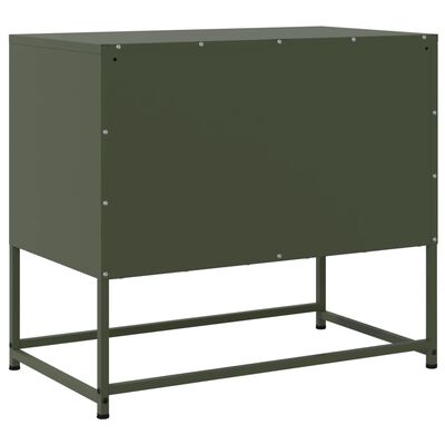 vidaXL Meuble TV vert olive 68,5x39x60,5 cm acier