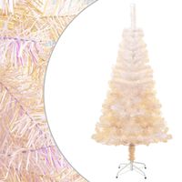 vidaXL Sapin de Noël artificiel pointes iridescentes Blanc 120 cm PVC