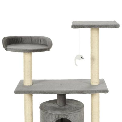 vidaXL Arbre à chat avec griffoirs en sisal 95 cm Gris