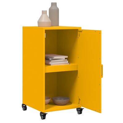 vidaXL Buffet jaune moutarde 36x39x72 cm acier