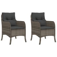 vidaXL Chaises de jardin avec coussins lot de 2 gris résine tressée