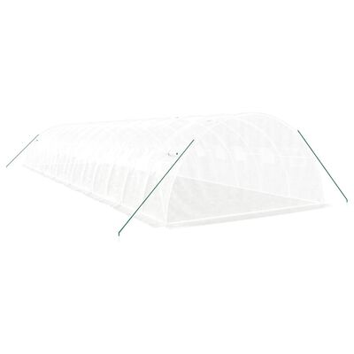 vidaXL Serre avec cadre en acier blanc 56 m² 14x4x2 m