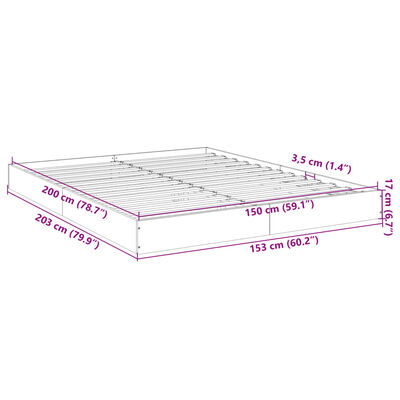 vidaXL Cadre de lit sans matelas chêne fumé 150x200 cm bois ingénierie