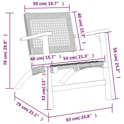 vidaXL Chaises de jardin lot de 2 beige résine tressée bois d’acacia