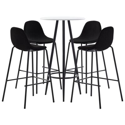 vidaXL Ensemble de bar 5 pcs Tissu Noir