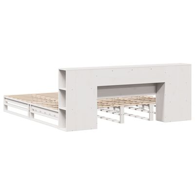 vidaXL Lit bibliothèque sans matelas blanc 180x200 cm bois massif