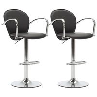 vidaXL Tabourets de bar avec accoudoir lot de 2 noir similicuir