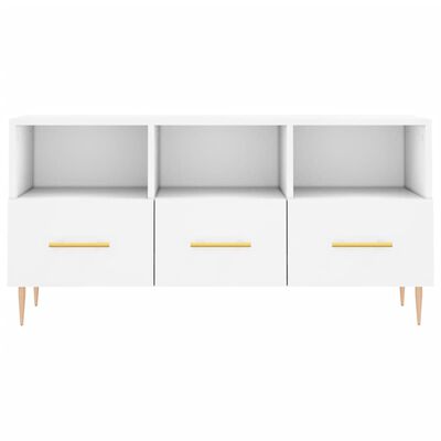 vidaXL Meuble TV blanc 102x36x50 cm bois d'ingénierie