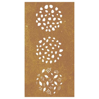 vidaXL Décoration murale jardin 105x55 cm acier corten design feuille