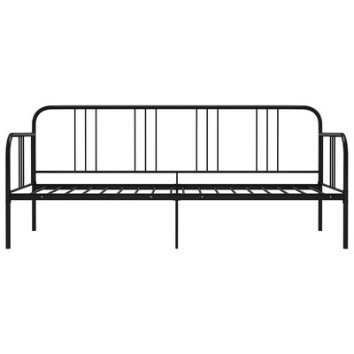 vidaXL Cadre de canapé-lit sans matelas noir métal 90x200 cm