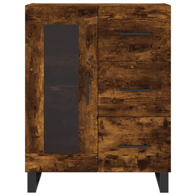 vidaXL Buffet haut Chêne fumé 69,5x34x180 cm Bois d'ingénierie