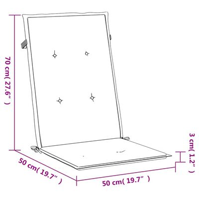 vidaXL Coussins de chaise à dossier haut lot de 2 modèle de feuille