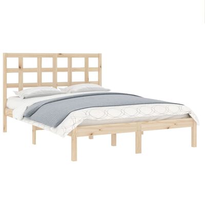 vidaXL Cadre de lit Bois massif 140x190 cm