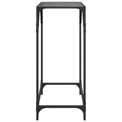 vidaXL Table console avec dessus en verre noir 60x35x81 cm acier