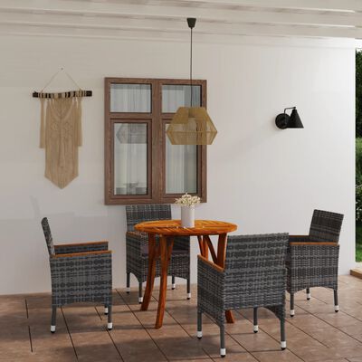 vidaXL Ensemble de salle à manger de jardin 5 pcs Gris