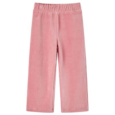 Pantalons pour enfants velours côtelé rose clair 140